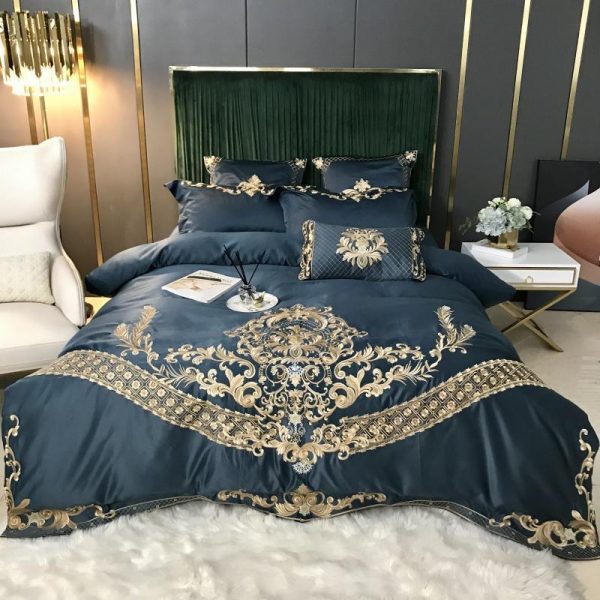 Four-piece Embroidered Tencel Cotton Bed Linen And Duvet Cover - Image 6