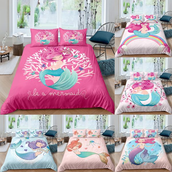 Home Textile Digital Printing Cartoon Mermaid Duvet Cover