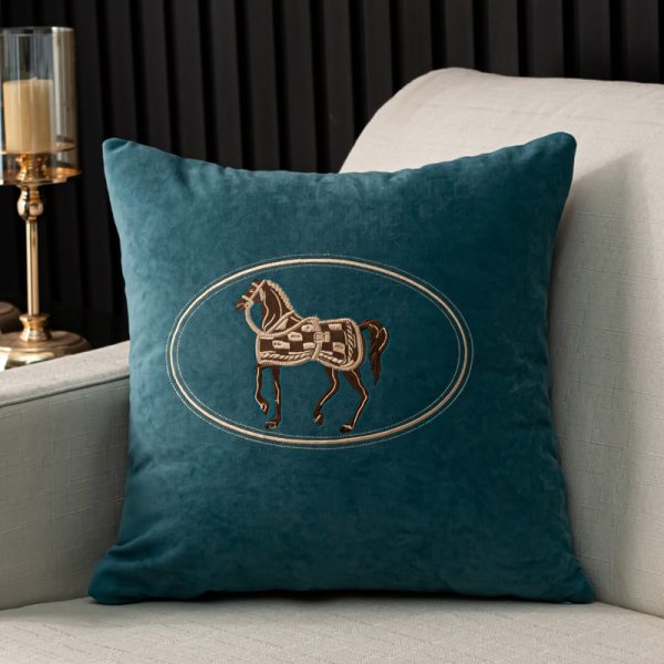 Hand-embroidered Cushion Cover Horse Pattern Pillowcase - Image 10