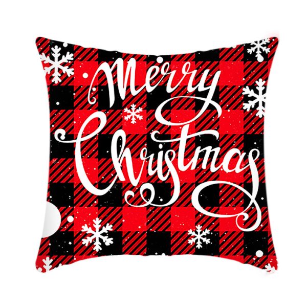 Merry Christmas Cushion Cover 45cm Elk Santa Claus Short Plush Sofa Pillow Cover Home Decor Pillowcase Christmas Decoration - Image 6