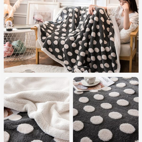 Jacquard Blanket Winter Thick Coral Fleece Blanket Single Towel Quilt Sofa Bedding - Image 10