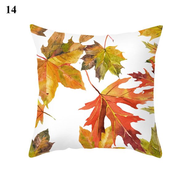 Maple Pumpkin Print Thanksgiving Peach Skin Pillowcase - Image 16