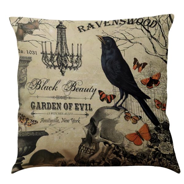 Halloween Cotton Linen Sofa Car Cushion Pillowcase - Image 28