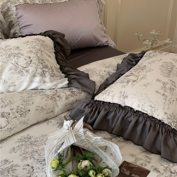 Home French Ice Silk Lace Bedding - Image 5