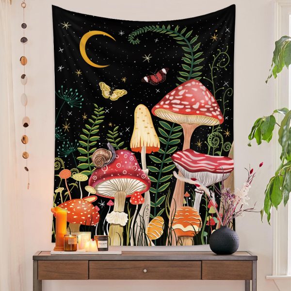 European Retro Mushroom Hanging Cloth Plant Homestay Tapestry - Image 5