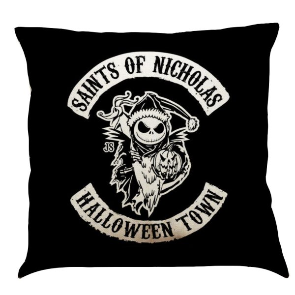 Halloween Cotton Linen Sofa Car Cushion Pillowcase - Image 34