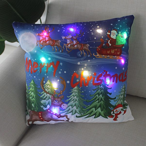 New Lantern Christmas LED Light Super Soft Short Plush Pillowcase - Image 3