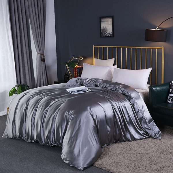 Pure Color Washed Silky Bedding Ice Silk Quilt Cover - Image 11