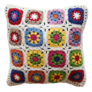 Handmade hand-crocheted flower Nordic country hug pillow