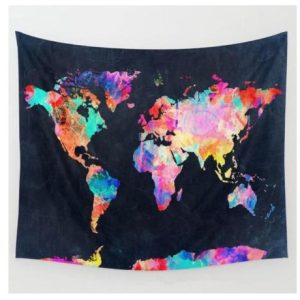 Net red bed head world map Nordic wind photo decoration cloth room dormitory hang cloth