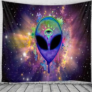 Printed Evil Eye Alien Tapestry Multifunctional Tapestry Sitting Blanket Wall Hanging