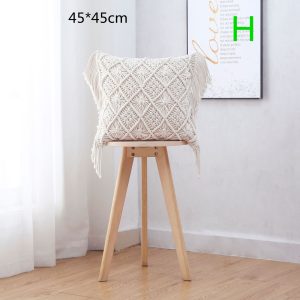 Hand-knitted Cotton Rope Craft Pillowcase