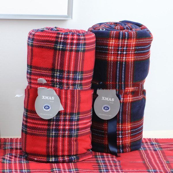 Red Plaid Sofa Blanket Office Lunch Break Cover Leg Cover Blanket - Image 4