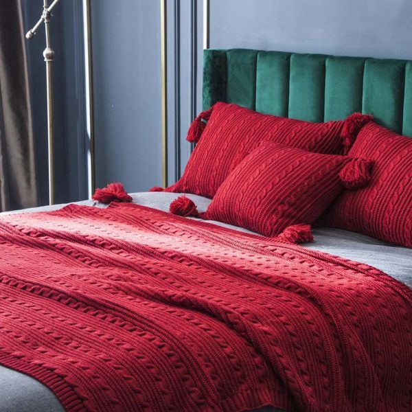 Home Shawl Casual Knitted Blanket Pillowcase - Image 6