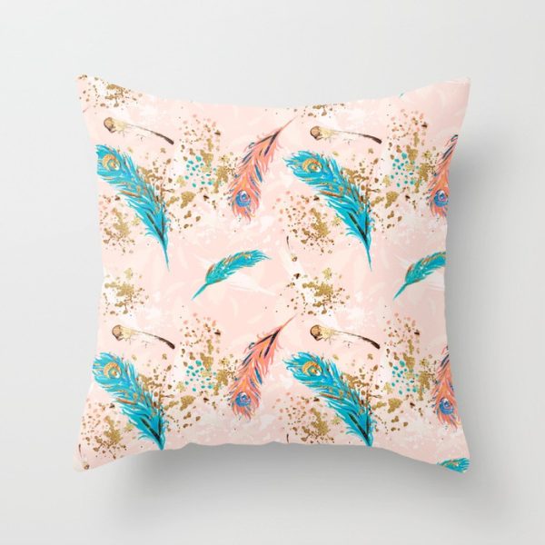 Peacock Feather Peach Skin Pillowcase - Image 7