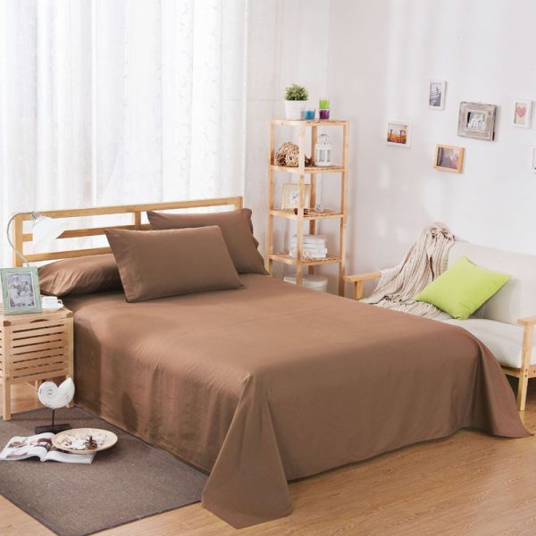 Pure Color Polyester Cotton Extra Bed Sheets Hotel Home - Image 2