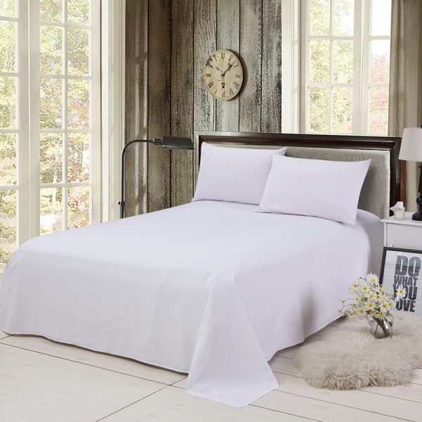 Pure Color Polyester Cotton Extra Bed Sheets Hotel Home - Image 3