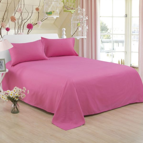 Pure Color Polyester Cotton Extra Bed Sheets Hotel Home - Image 10