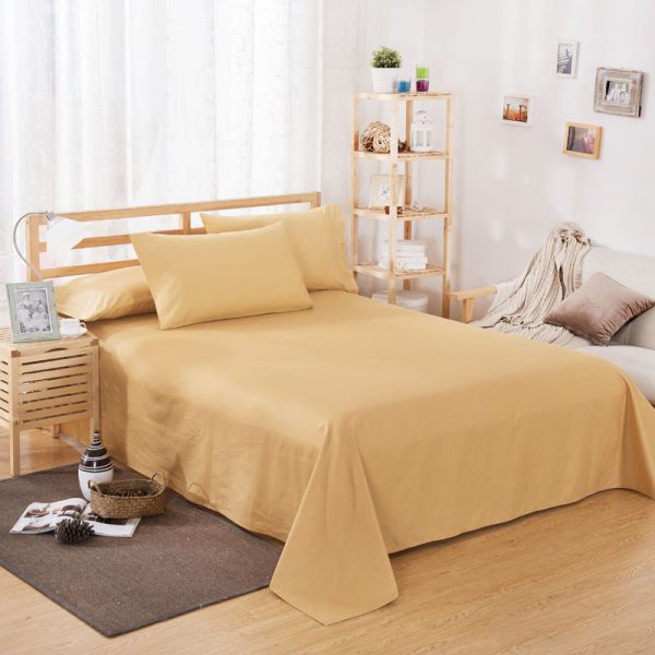 Pure Color Polyester Cotton Extra Bed Sheets Hotel Home - Image 4