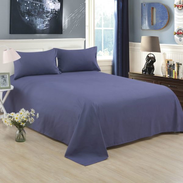 Pure Color Polyester Cotton Extra Bed Sheets Hotel Home - Image 5