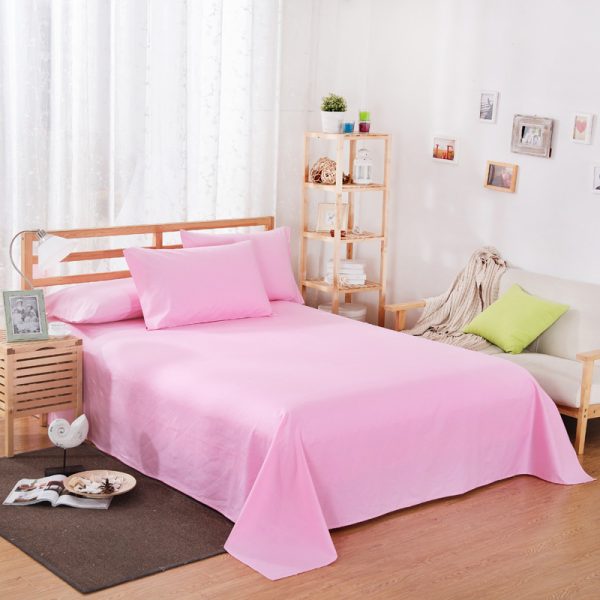 Pure Color Polyester Cotton Extra Bed Sheets Hotel Home - Image 8