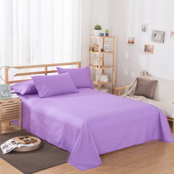 Pure Color Polyester Cotton Extra Bed Sheets Hotel Home - Image 9