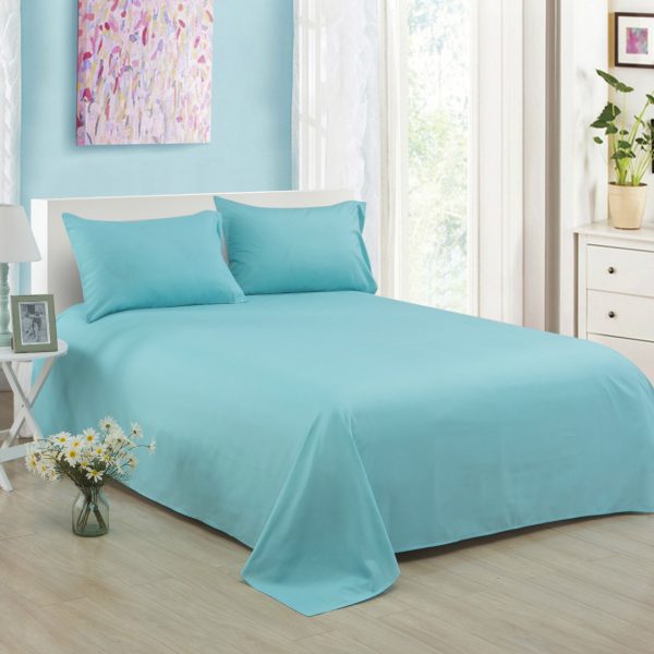 Pure Color Polyester Cotton Extra Bed Sheets Hotel Home - Image 13