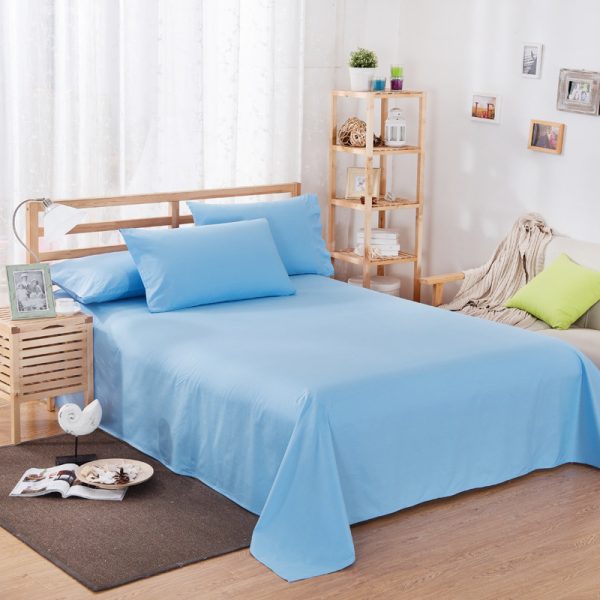 Pure Color Polyester Cotton Extra Bed Sheets Hotel Home - Image 14