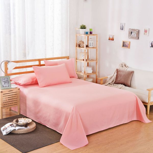 Pure Color Polyester Cotton Extra Bed Sheets Hotel Home - Image 15