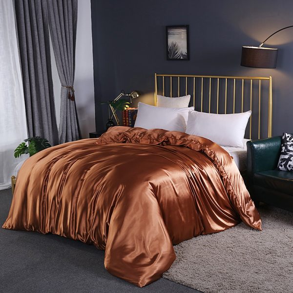 Pure Color Washed Silky Bedding Ice Silk Quilt Cover - Image 10