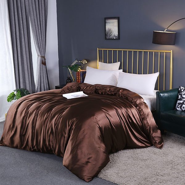 Pure Color Washed Silky Bedding Ice Silk Quilt Cover - Image 9