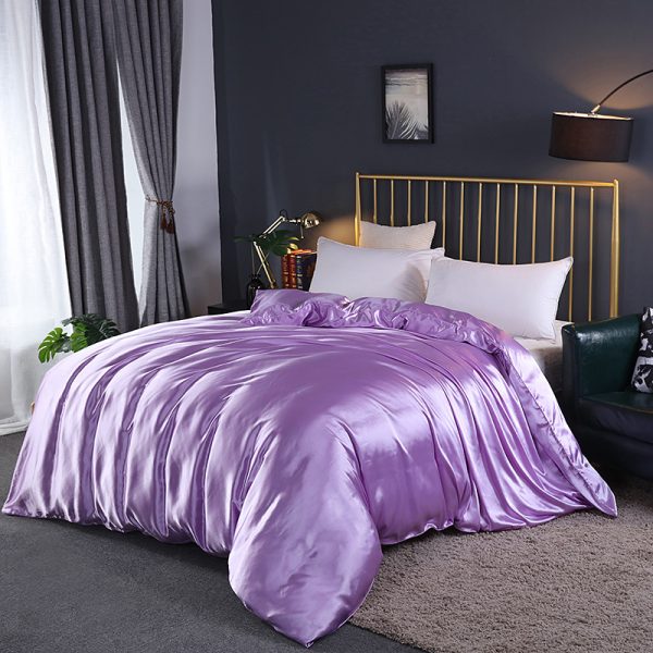 Pure Color Washed Silky Bedding Ice Silk Quilt Cover - Image 7