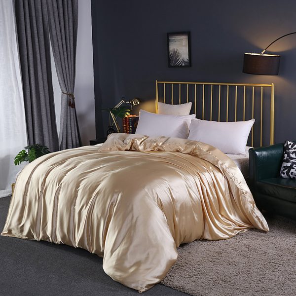 Pure Color Washed Silky Bedding Ice Silk Quilt Cover - Image 4