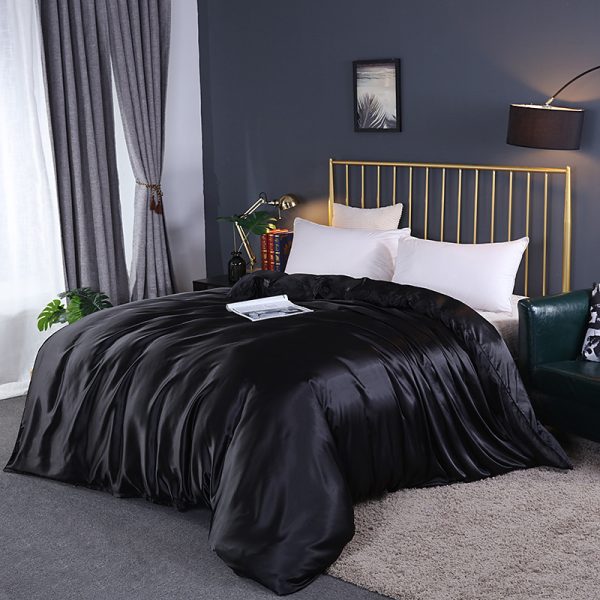 Pure Color Washed Silky Bedding Ice Silk Quilt Cover - Image 6