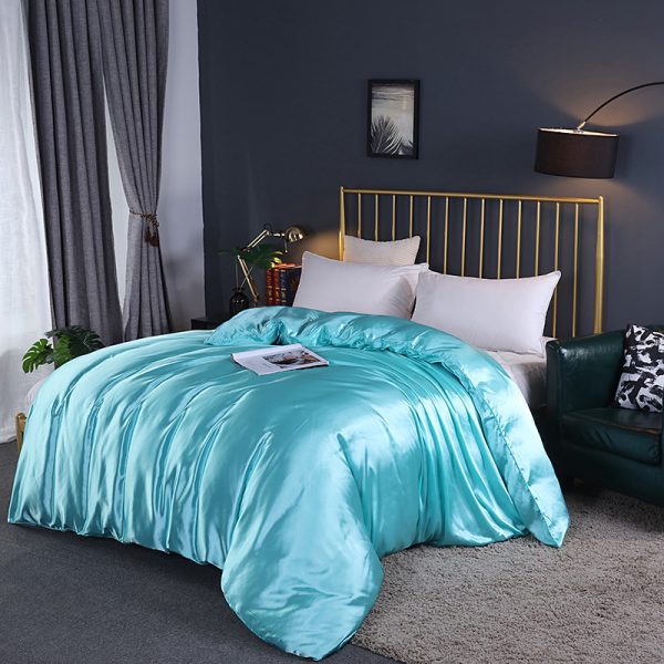 Pure Color Washed Silky Bedding Ice Silk Quilt Cover - Image 8