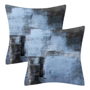 Modern Minimalist Blue Gray Abstract Decorative Cushion Sofa Cushion