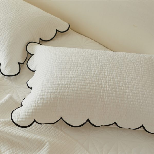 Double-Sided Pure Cotton Side Bed Cover White Polka Dot Fairy Quilted Thick Bed Sheet - Image 3