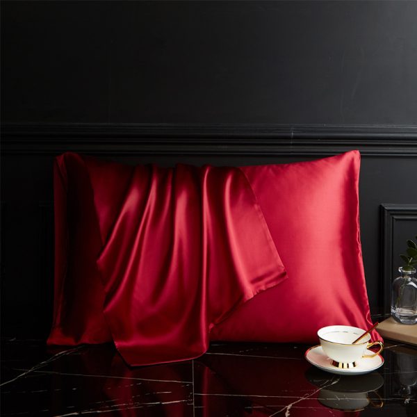 Silk Pillowcase Pure Color  Silk Pillow Single Plain Color Pillow - Image 5