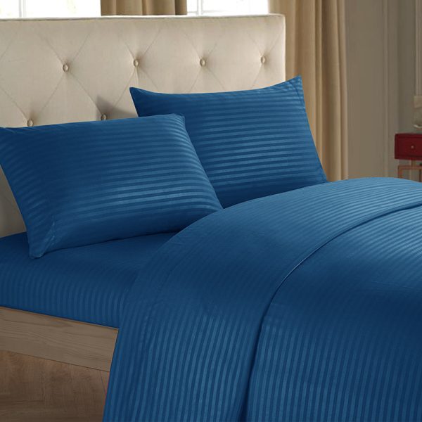 Plain Color Imitation Satin Striped Home Textile Four-piece Set Simple Bedding Set Multi-color Optional - Image 4