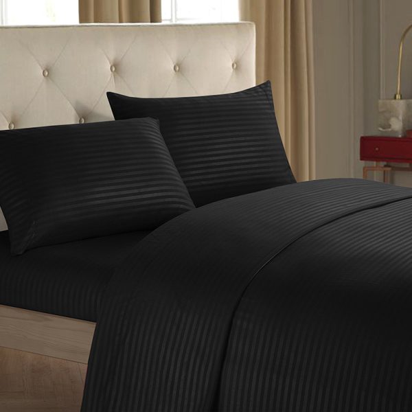 Plain Color Imitation Satin Striped Home Textile Four-piece Set Simple Bedding Set Multi-color Optional - Image 7