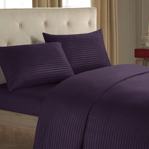 Plain Color Imitation Satin Striped Home Textile Four-piece Set Simple Bedding Set Multi-color Optional - Image 6