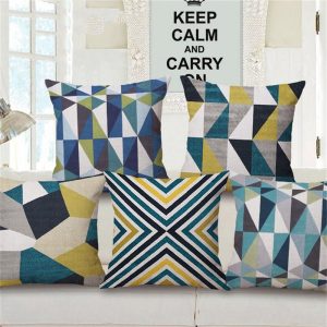 Modern Abstract  Art Geometric Pillowcase Color Irregular Diamond Pattern Pillowcase Sofa Linen Pillowcase