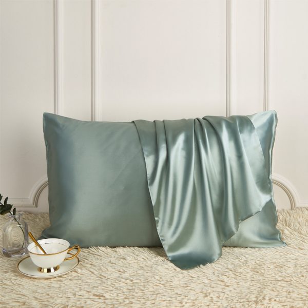 Silk Pillowcase Pure Color  Silk Pillow Single Plain Color Pillow - Image 7