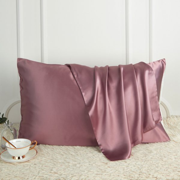 Silk Pillowcase Pure Color  Silk Pillow Single Plain Color Pillow - Image 9