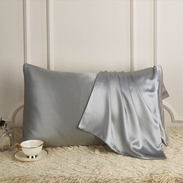 Silk Pillowcase Pure Color  Silk Pillow Single Plain Color Pillow - Image 14