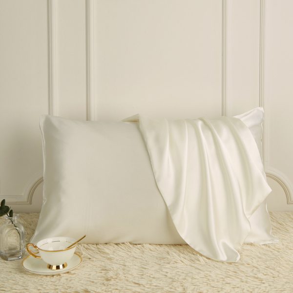 Silk Pillowcase Pure Color  Silk Pillow Single Plain Color Pillow - Image 16