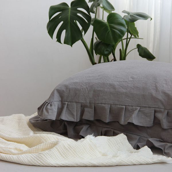 Pure Cotton Ruffled Pillowcase, A Pair Of Single Pillowcases - Image 2