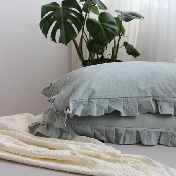 Pure Cotton Ruffled Pillowcase, A Pair Of Single Pillowcases - Image 7