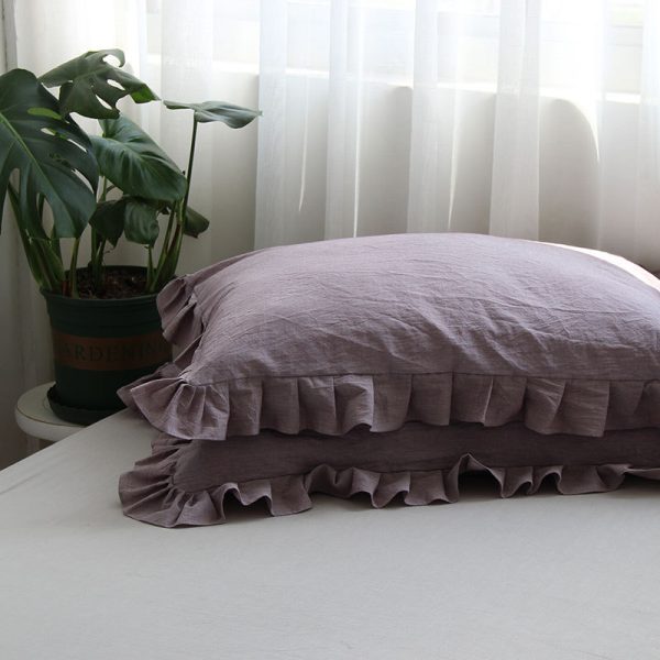 Pure Cotton Ruffled Pillowcase, A Pair Of Single Pillowcases - Image 9