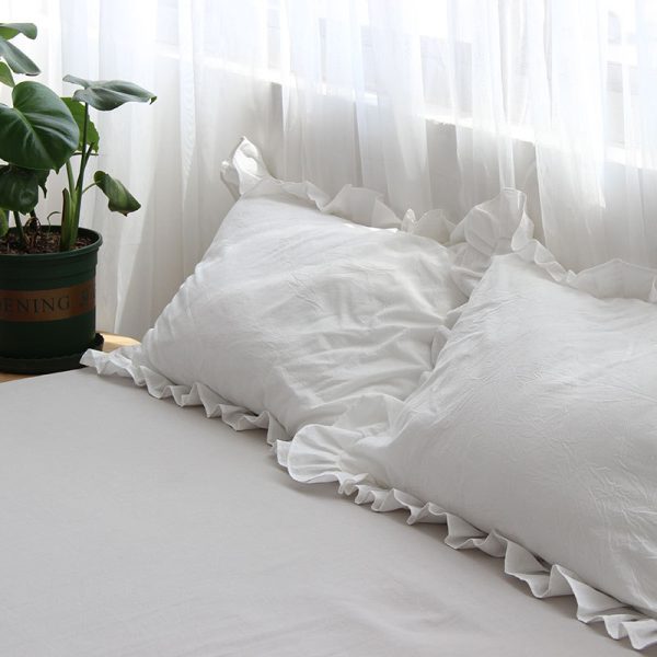 Pure Cotton Ruffled Pillowcase, A Pair Of Single Pillowcases - Image 10